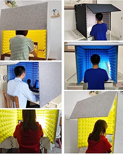 Portable Soundproof Booth, Sound Proof Foam Panels, Vocal Booth, Sound Booth, Sound Dampening, Microphone Soundproofing Acoustic Foam Panel, for Desktop Studio Vocal Audio