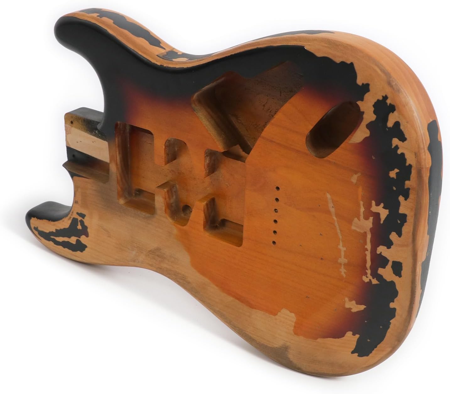 Sunsmile Relic Electric Guitar Body ST Style Nitro Top Alder Wood DIY Guitar Body H-S-H Route Relic 3 Tone Sunburst.