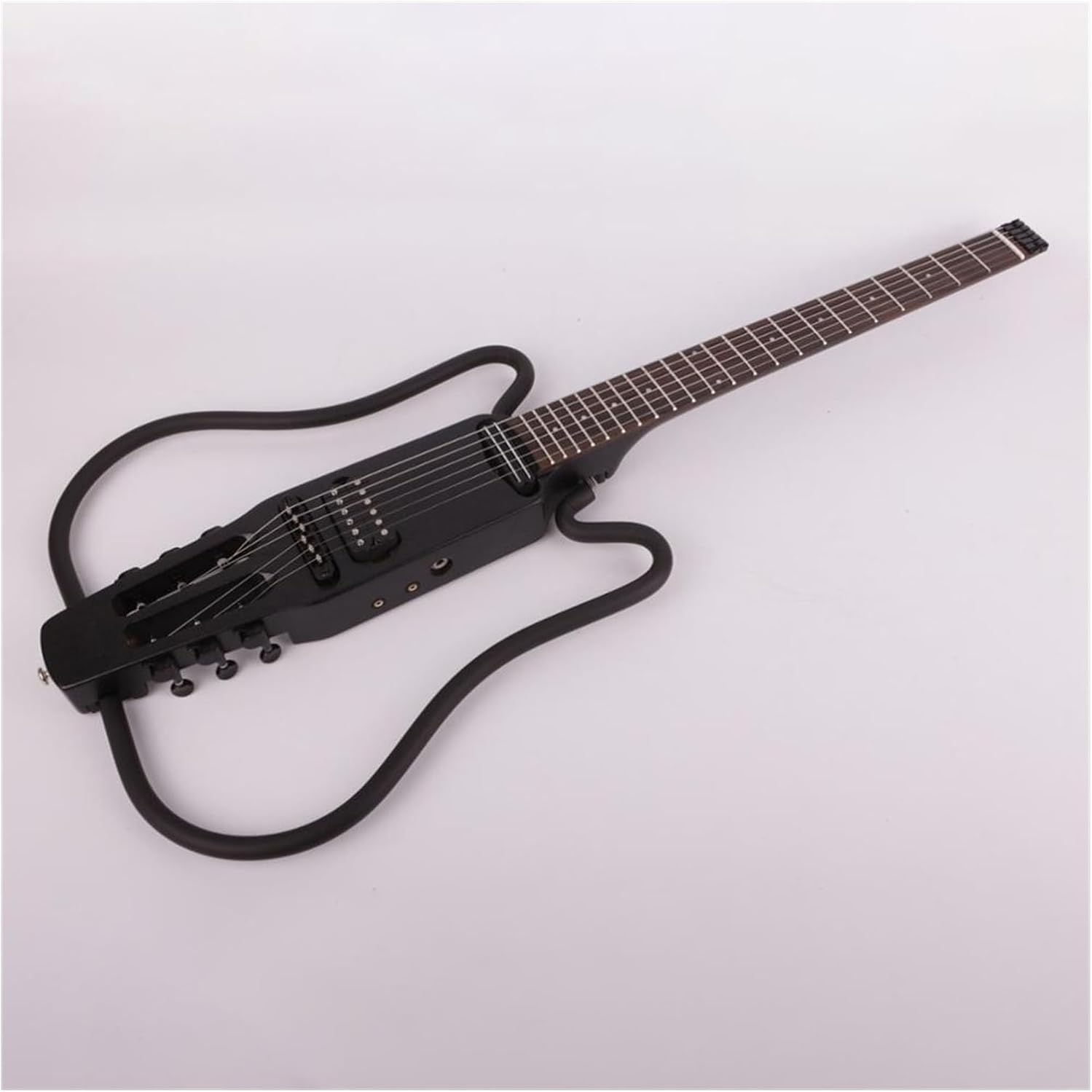 VENEKA Headless Electric Guitar 22 Frets Headless Electric Silent Travel Guitar Rosewood Fingerboard Built in Effector Portable Foldable Guitar (Color : 02)