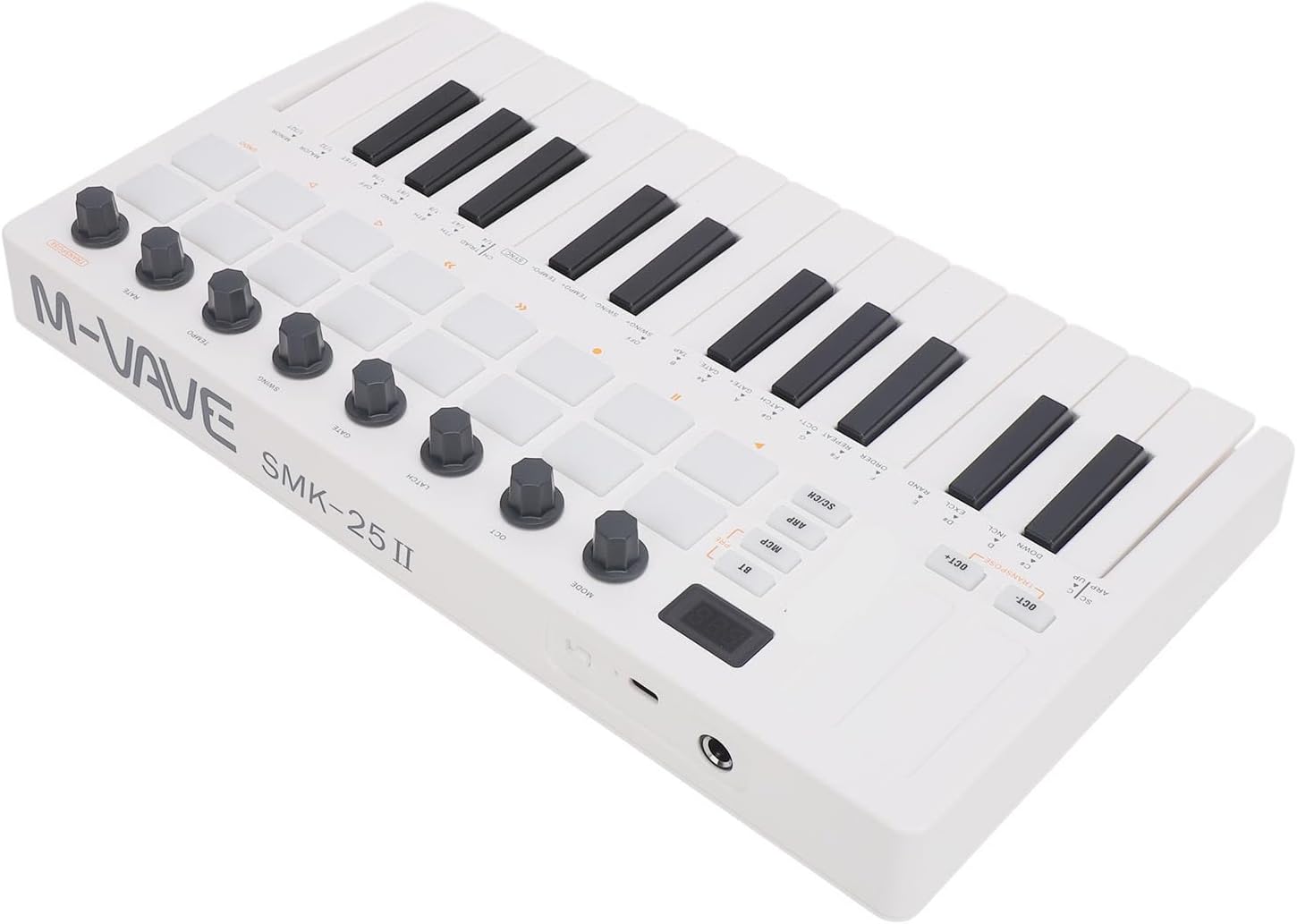 25 Key MIDI Keyboard Controller BT for Music Production, Smart Chord, with 16 RGB Backlit Pads, Compact and Portable for Practice Performance