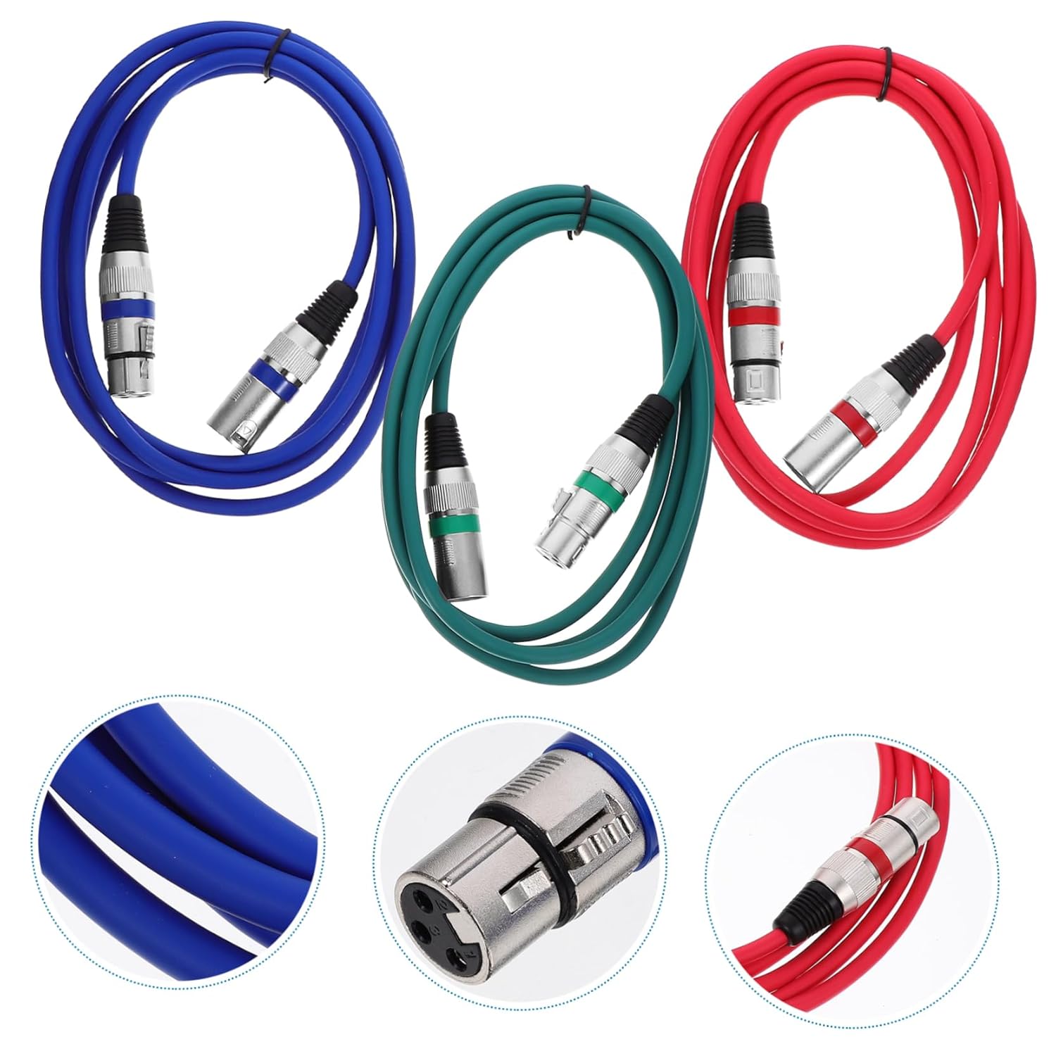 ERINGOGO 12pcs XLR Male to Female Microphone Cable Red and Green Audio Cord for Professional Sound Reproduction and Versatile Use