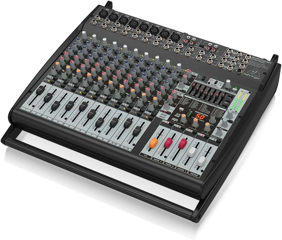 Behringer Europower PMP4000 Powered Mixer - 16 Channels, 1600 Watts with Multi-FX Processor and FBQ Feedback Detection System
