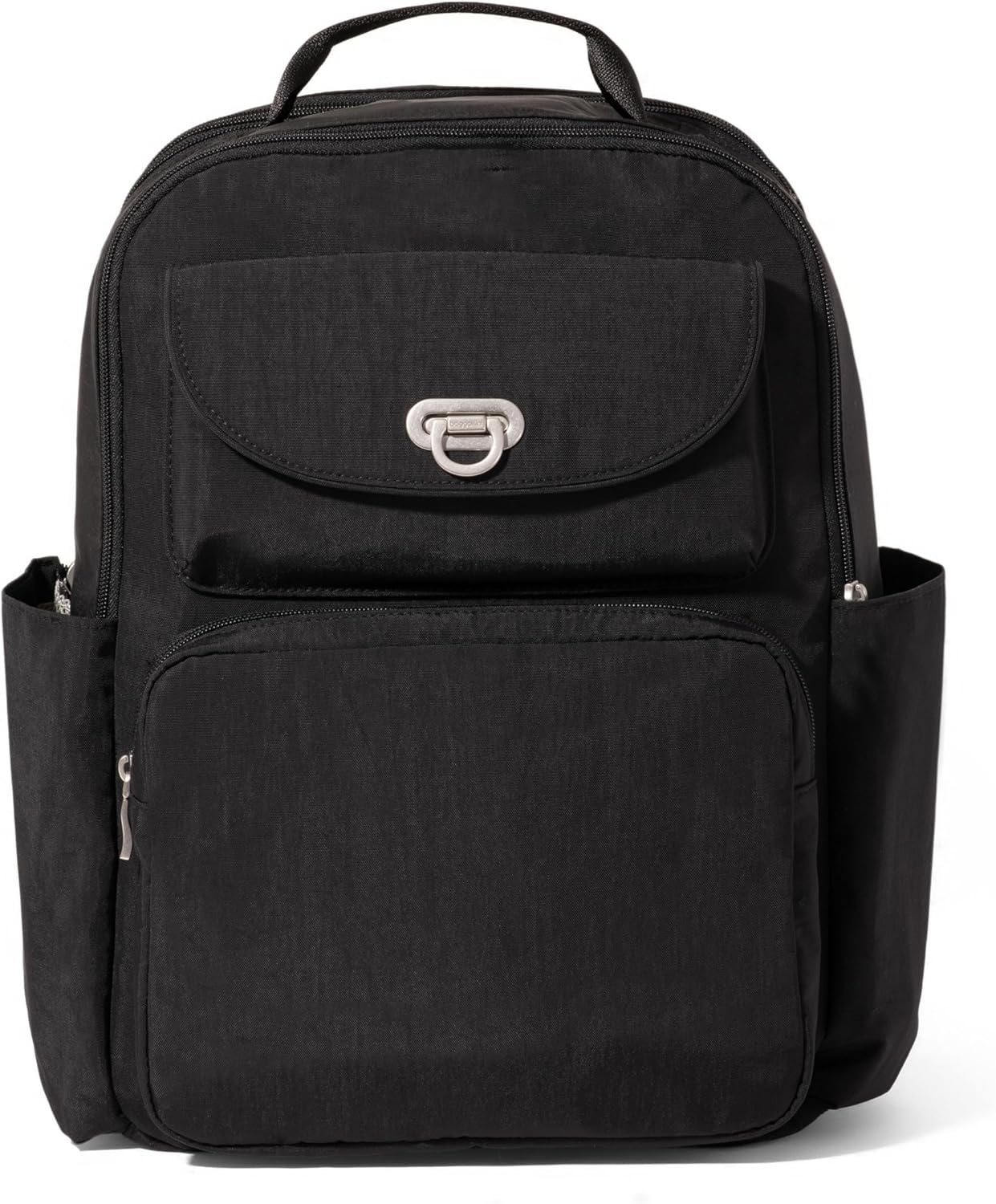 Baggallini Coastal Flip Lock Laptop Backpack - Lightweight 15x11 Travel Backpack w/RFID & Luggage Sleeve