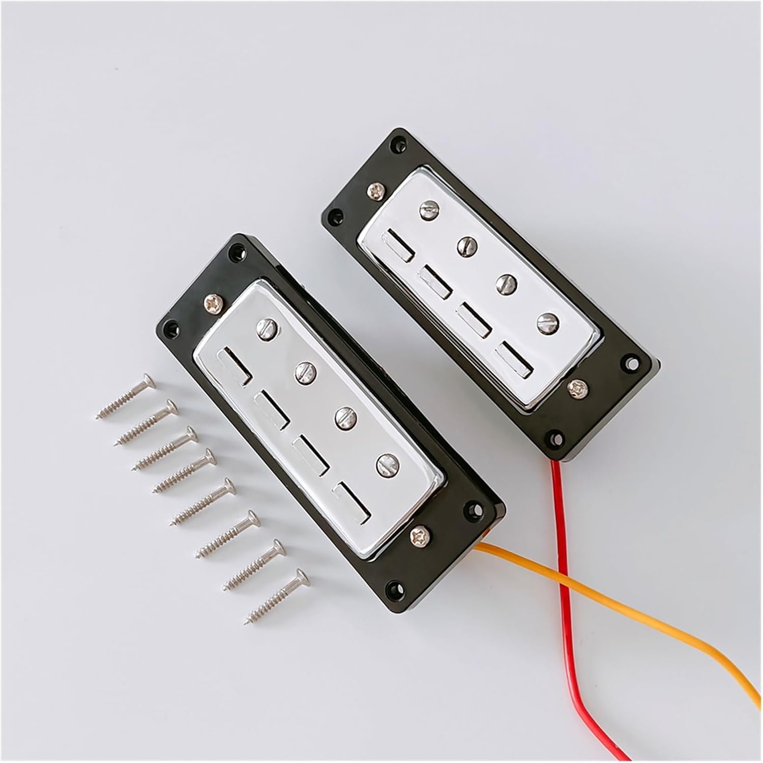 Mini 4 String Bass Guitar Humbucker Ceramic Magnet Pickups with Black Frame Electric Guitar Pickups Set