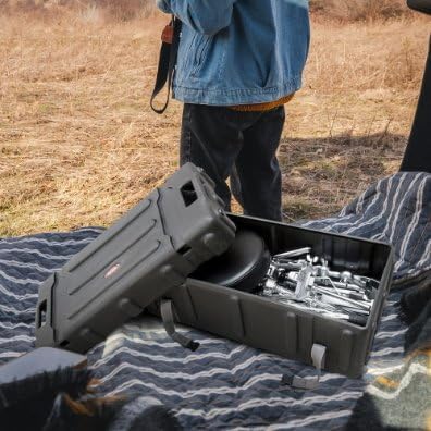 SKB 1SKB-DH3315W Durable Plastic Mid Sized Drum Hardware Case with Convenient Pull Out Handle, Heavy Duty Nylon Web Strap, and Built In Roller Wheels