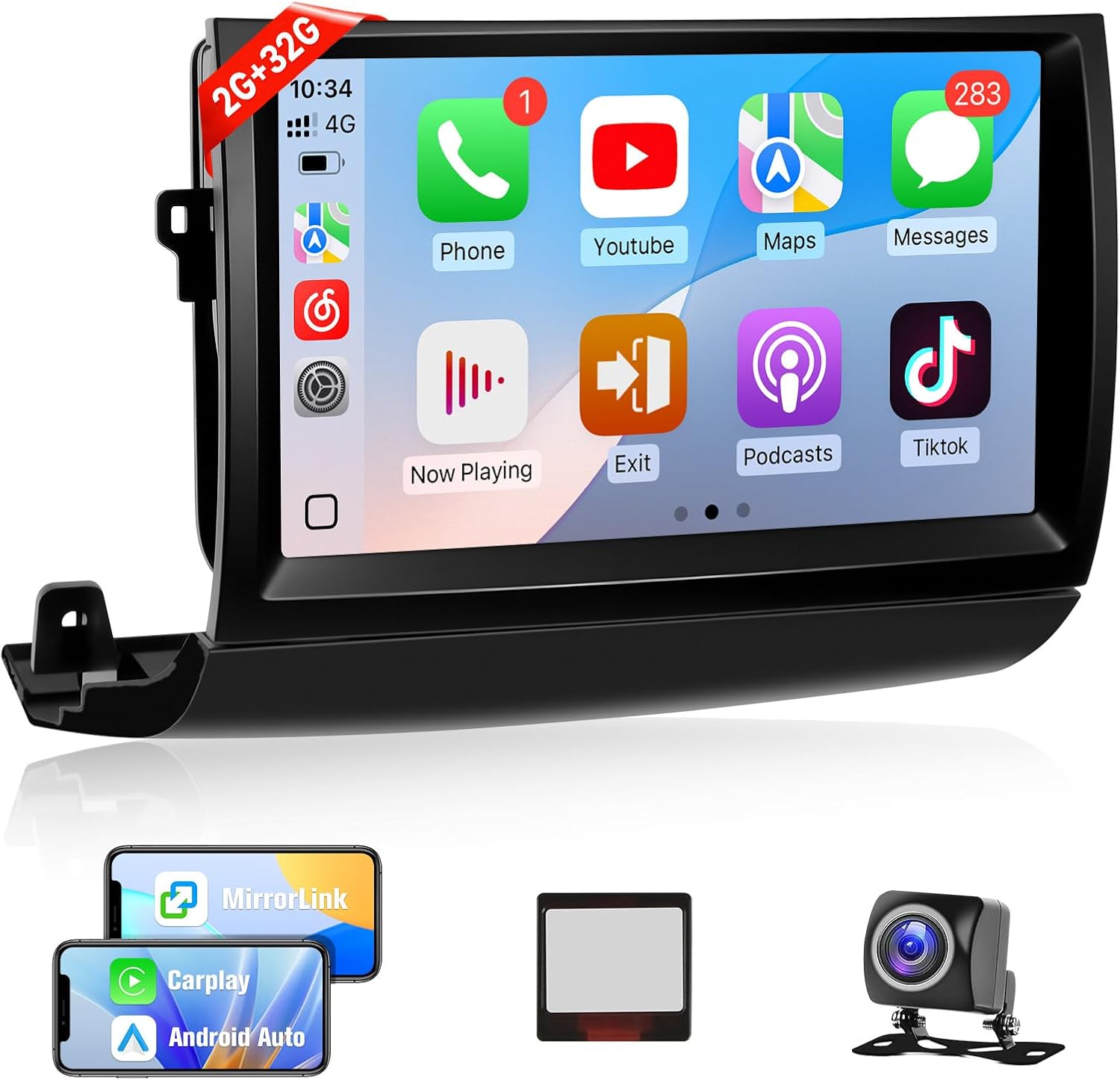 Naifay Android Car Stereo for Toyota Prius (Fit-J.B.L Version) 2004 2005 2006 2007 2008 2009, 9inch IPS Touch Screen for Toyota Prius Radio with Carplay Android Auto/Bluetooth/GPS/WiFi/MIC+Canbus