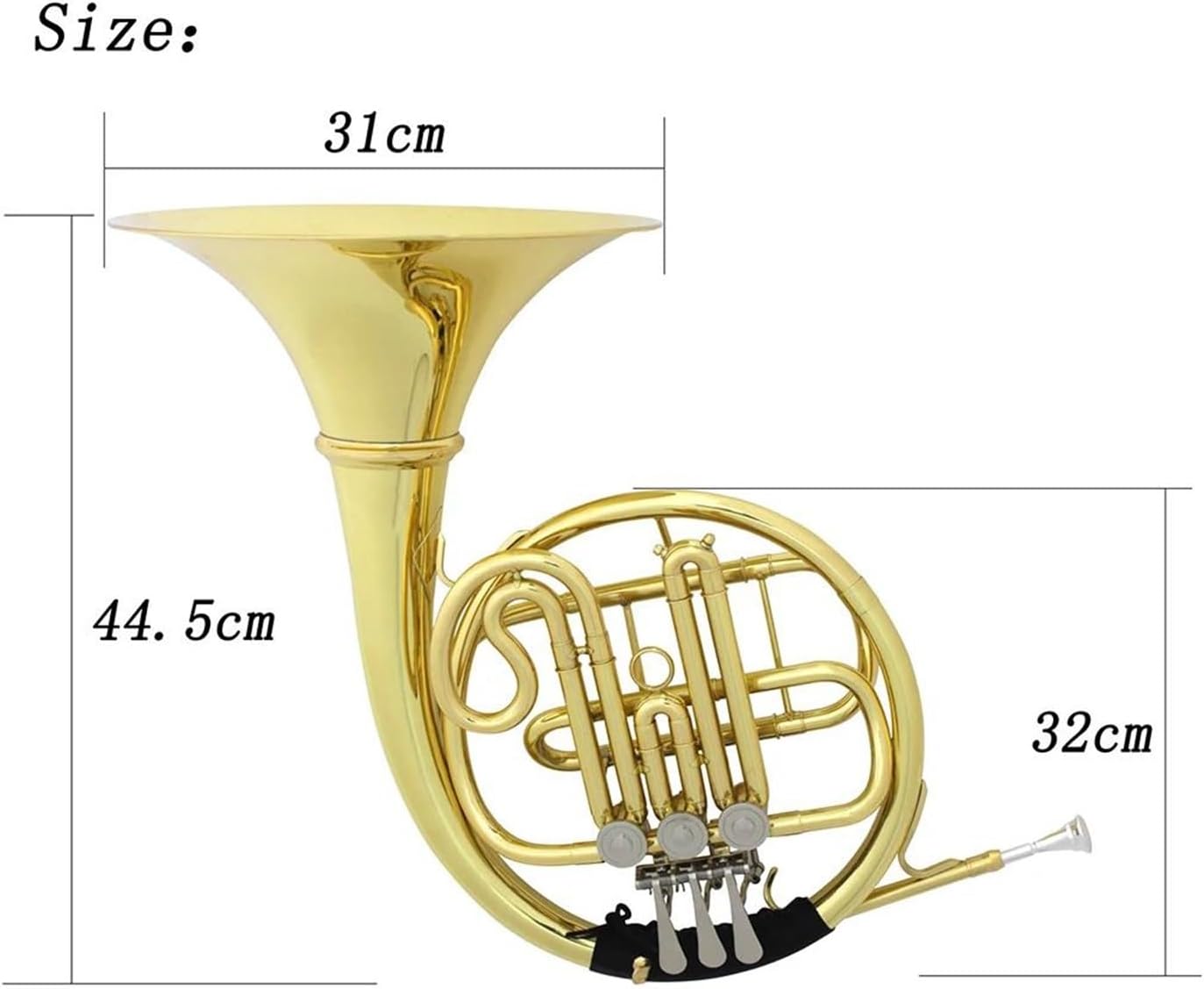 4 Key French Horn Bb French Horn 3 Key Brass Solid B Flat Gold Plated Box Professional Musical Instrument