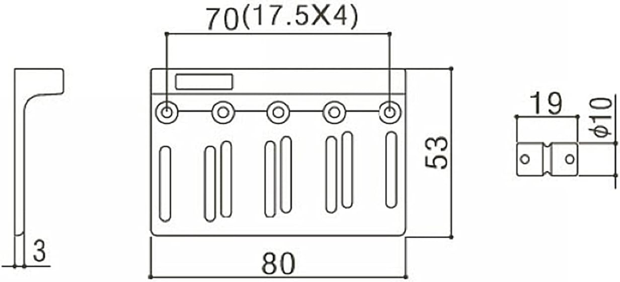 Guitar Bridge System Set 4 Strings Electric Bass Bridge (Black) Brass Saddle