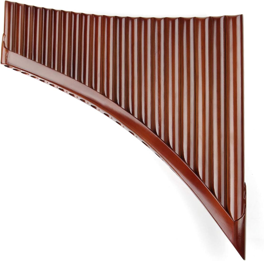 20 Pipes E Key Natural Bamboo Pan Flute Chinese Traditional Musical Instrument Brown Pan Pipes Easy to Learn with Black Bag (Right-Hand Pan Flute)