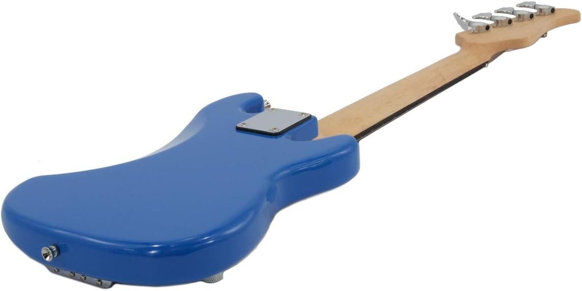 Left Handed Electric Base Guitar, Small Scale 36 Inch Children's Mini Sized 36 in Full Length, Color: Blue