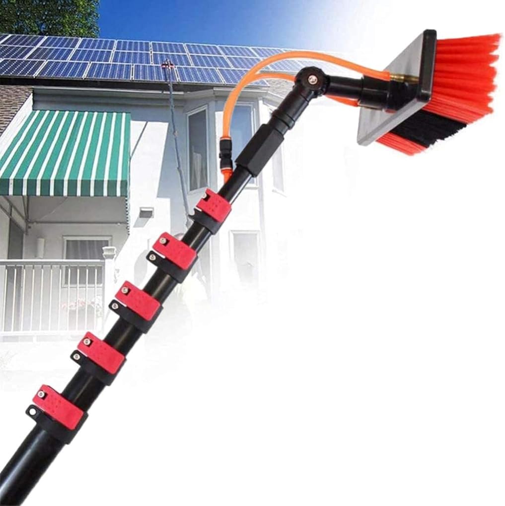 Window Cleaning Pole, Window Cleaning Brush, Cleaner Kit, Water/Hose Fed Pole, Cleaning Photovoltaic and Solar Panels/35Cm Water Brush/35Cm Brush/6M