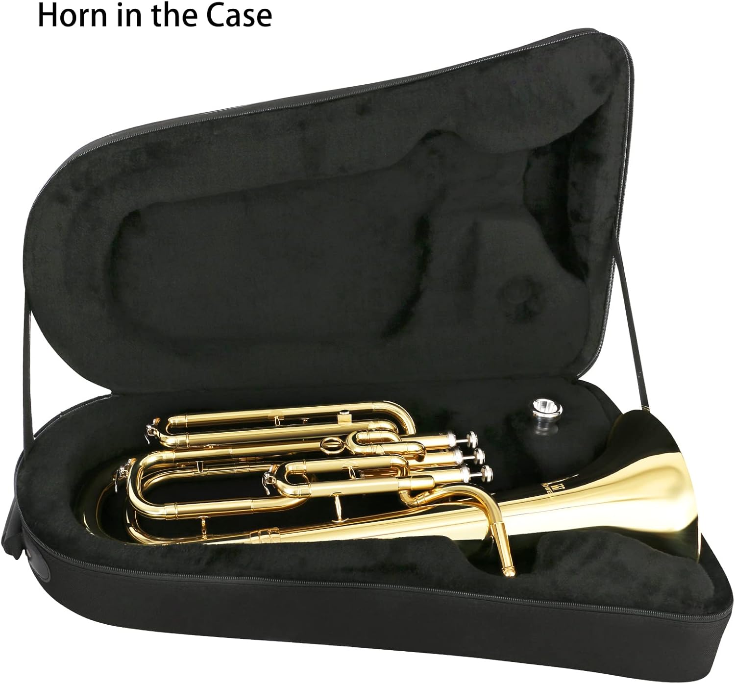 ROWELL Professional Bb Baritone Horn - 3 Valves Brass Baritone with Stainless Steel Valves Premium Case Set with Mouthpiece, Strap, Care Kit