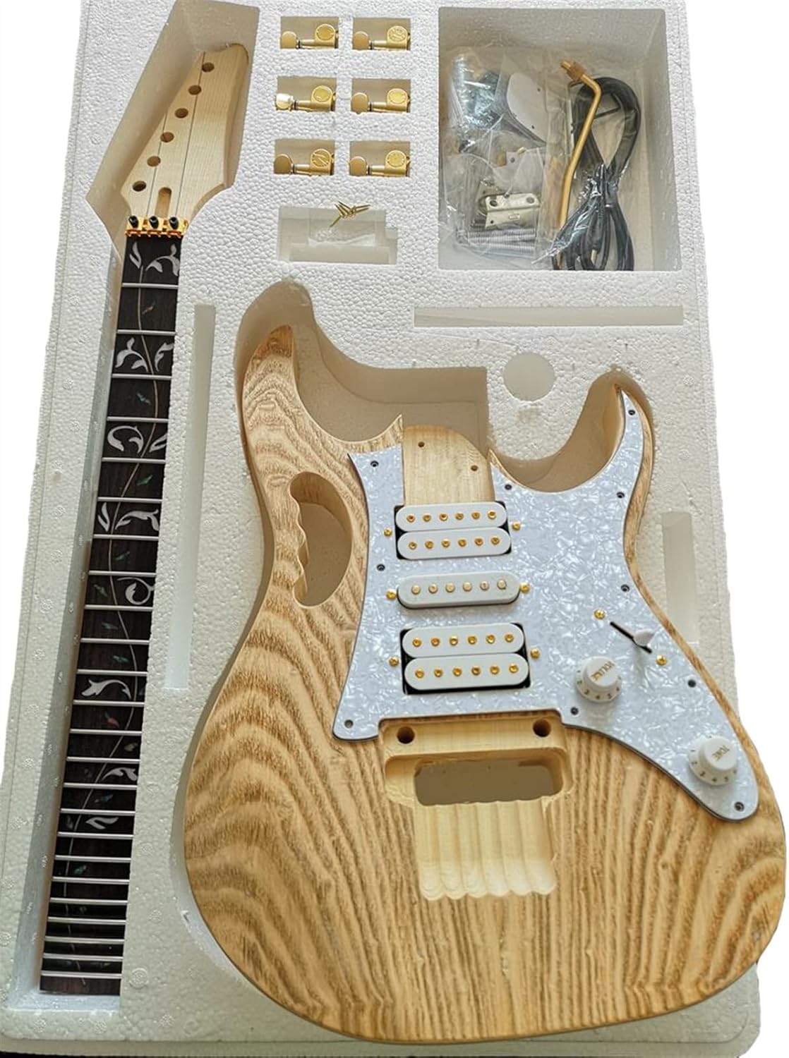 Unfinished Guitar Kit DIY Electric Guitar Making Accessories for Beginners to Learn Electric Guitar Handmade ​Guitar Body