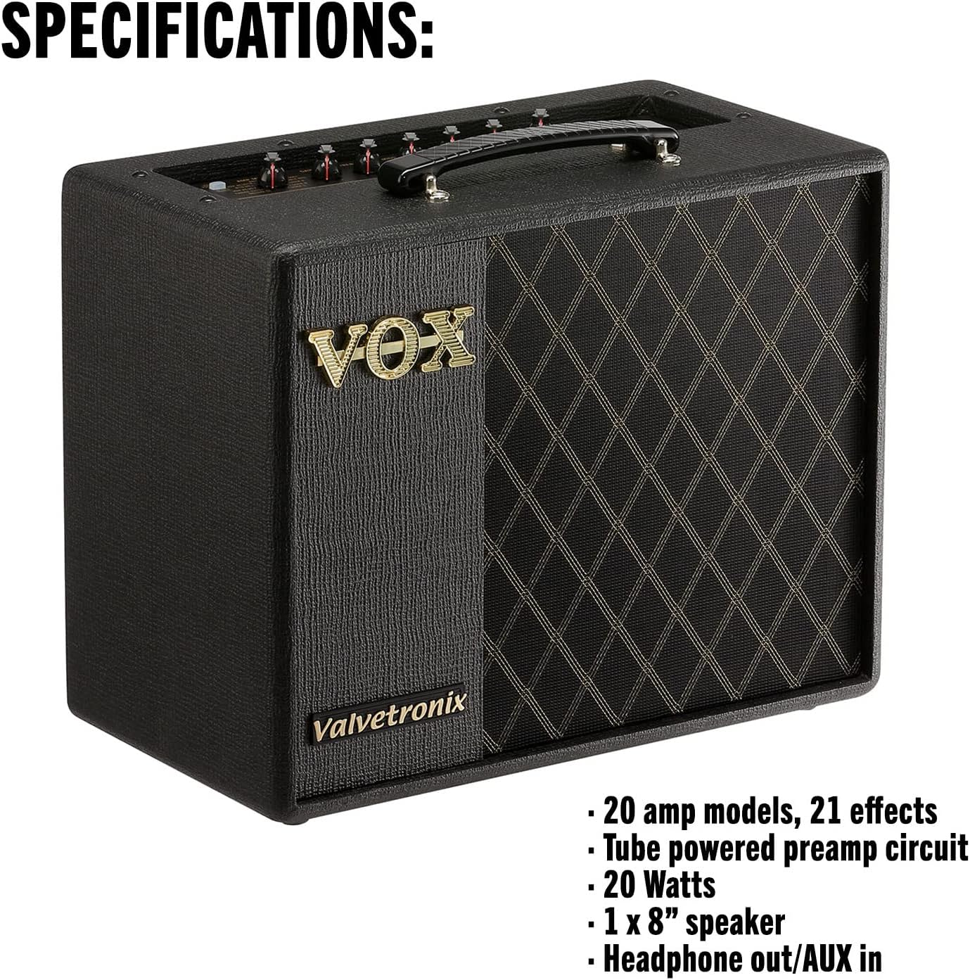 Vox VT20X 1x8 inch 20-watt Modeling Guitar Combo Amplifier w/ DSP and Hybrid Design