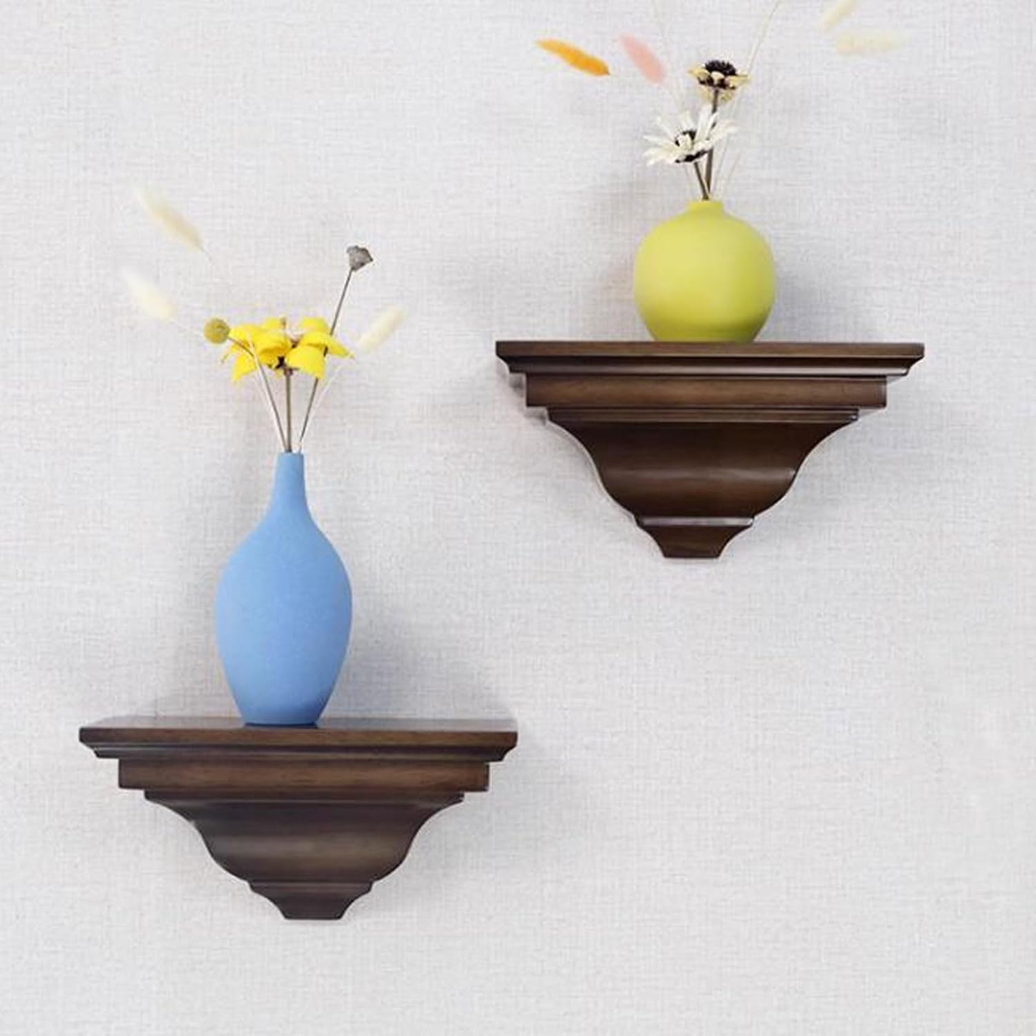 Floating Wall Shelves Solid Wood Floating Shelves for Wall, Bathroom Wall Mount Shelves, Wood Modern Display Shelves, Book Shelves,Wall Hanging Bracket for Bedroom,Living Room Background and Kitchen S