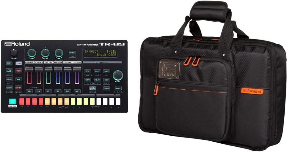Roland TR-6S Compact Drum Machine with Six tracks of Authentic TR Sounds, Samples, FM Tones, and Effects & CB-BTRMX Black Series Instrument Bag for Tr-8S, Tr-8 and Mx-1
