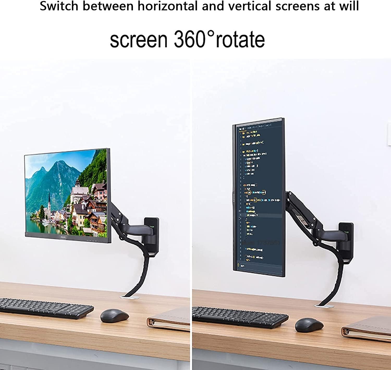 tv mounts Stands Tv Mount, Holds Up to 16kg, Full Motion TV Wall Mount, TV Wall Bracket with Aeroelastic Hovering and Lifting Function, for Most 40-50 Inch Flat&Curved TVs