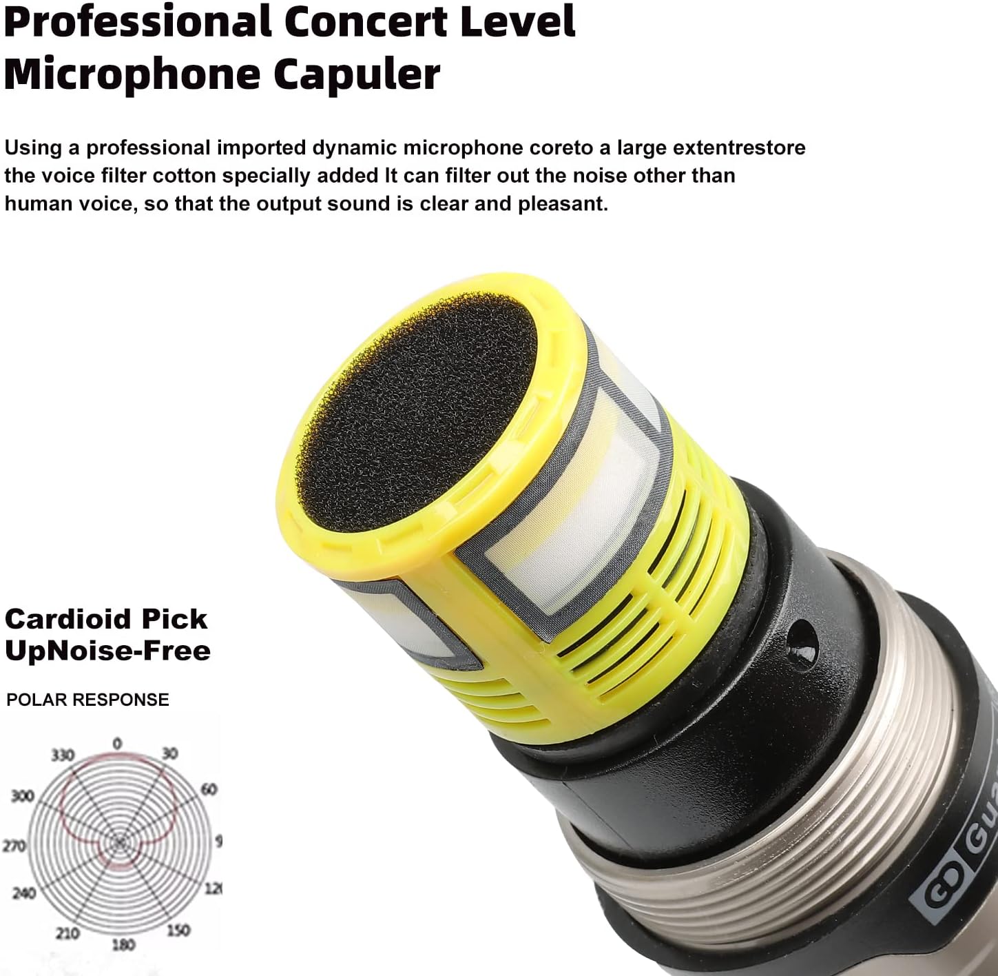 Wireless Microphone System, Guarda Audio 4 Antenna True Diversity Dual UHF Professional Cordless MIC Set, Ideal for DJ, Church, Outdoor Events, Up to Range 1000ft (U-80)