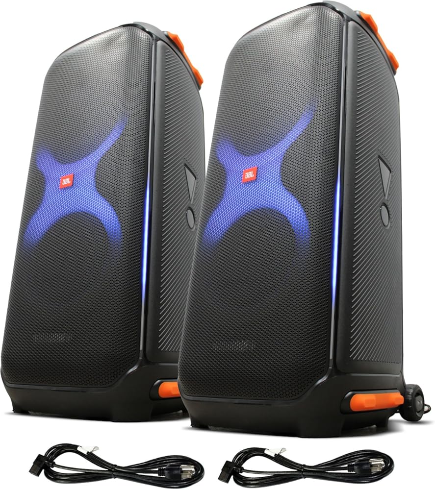 JBL PartyBox 710 800W Portable Wireless Bluetooth Speakers (Two Pack) Bundle with Extended Protection