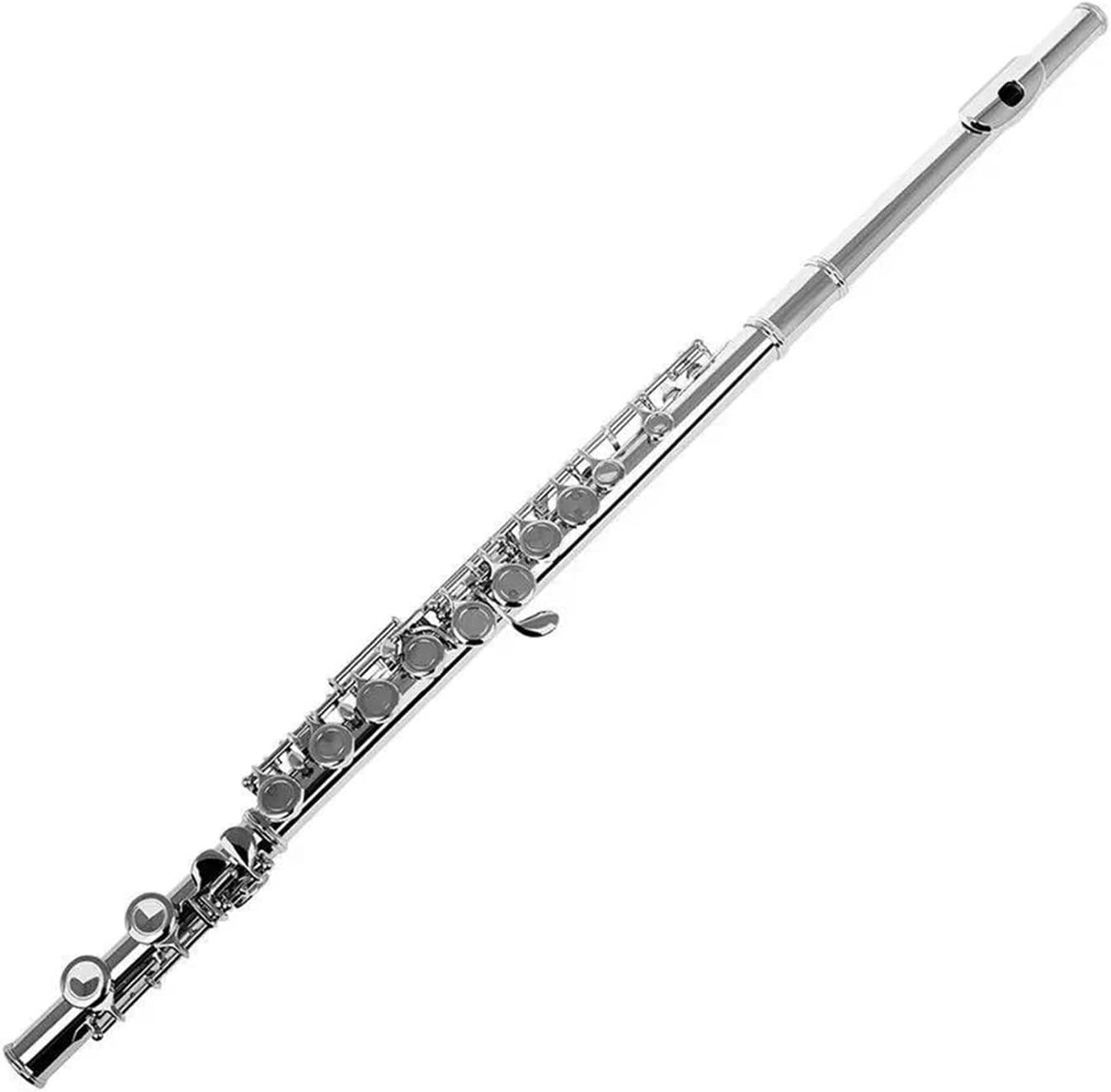 Flute Set Standard 16 Closed Hole C Tone Silver Plated Copper Durable Material Flute Woodwind Instrument