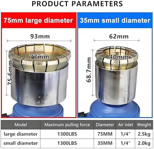 200L Pneumatic Oil Barrel Crimper - Handheld Drum Sealing Machine for Paint Barrels, Φ35mm & Φ75mm Capping Tool, 1300Lbs Pulling Force, Industrial Quality