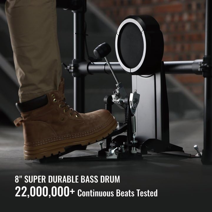 ACE-530 Electric Drum Set with Double Layers Mesh Heads, Choke Cymbal, Independent Hi-hat Stand, Restore Authentic Drum Sound & Percussive Feel, Bluetooth Sound Module, Suit for Professional