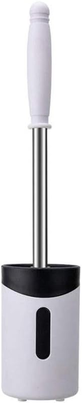 White Toilet Brush Holder-with Metal Long Handle Toilet Brush, Bathroom Cleaning Brush Set, Cleaning Various Toilet Dirt
