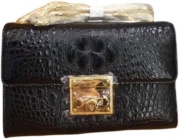 Authentic Exotic Crocodile Skin Women's Small Purse Genuine Alligator Leather Lady Flap Bag Chain Belt Female Cross Shoulder Bag