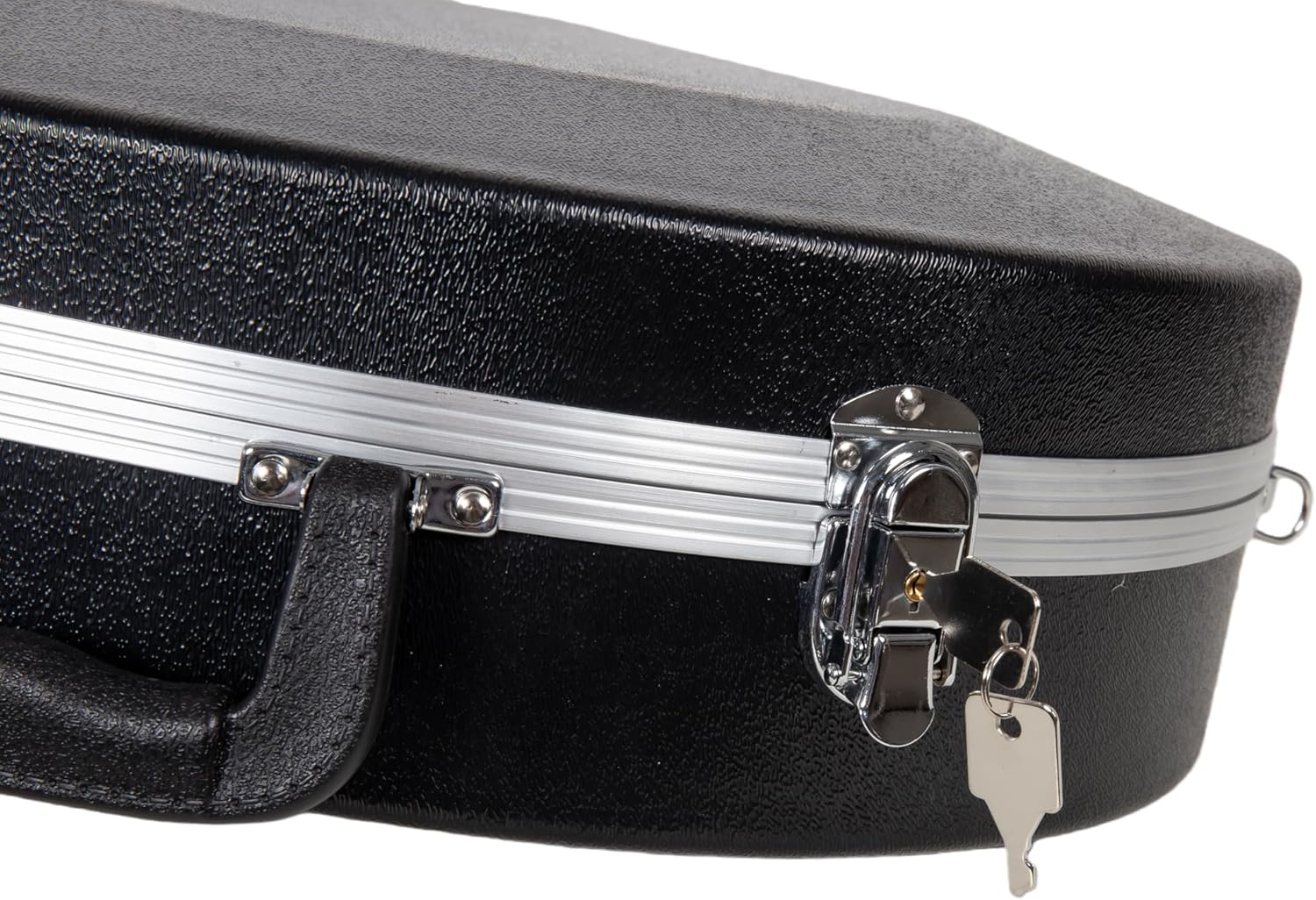 Crossrock ABS French Horn Case | Textured Black Finish with Velvet Interior, Security Lock, Rubber Feet & Detachable Strap (CRA865FHBK)