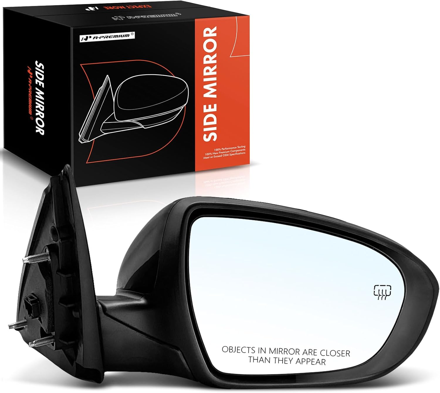 A-Premium Passenger Side Power Door Mirror - Compatible with Kia Optima 2014-2015 - Heated Power Folding w/Turn Signal Black Outside Rear View Mirror - Replace# 876204C510