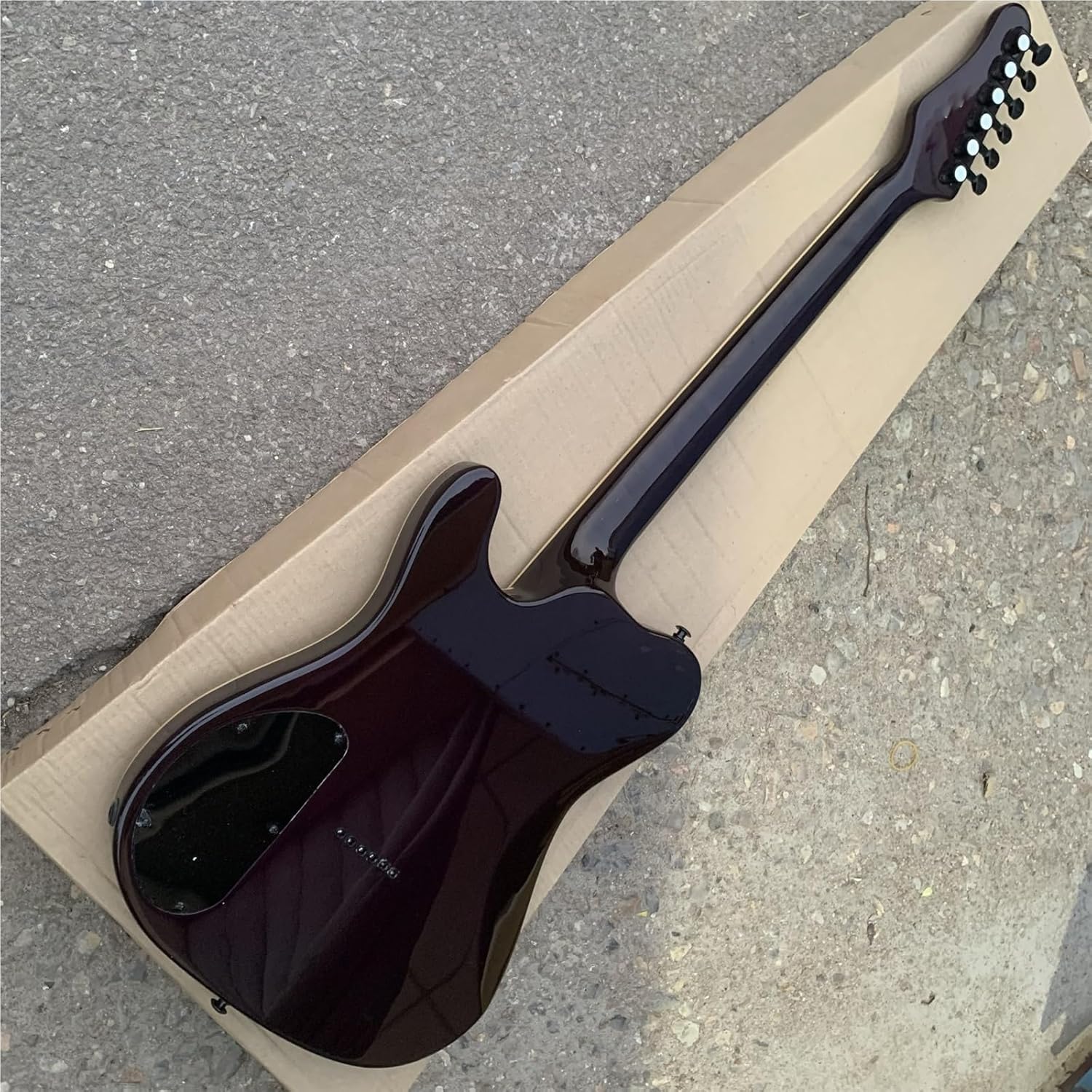 Beginner Electric Guitar Kits Transparent Purple Water Ripple One Piece Solid Wood Electric Guitar