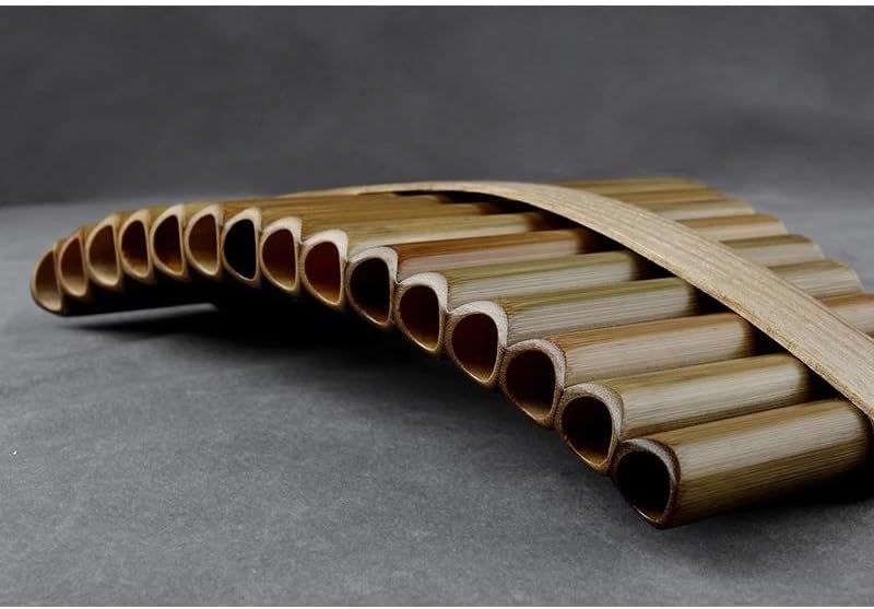 pan flute for beginners Handmade Pan Flute For Folk Musical Instruments Original Color Woodwind Instrument 15 Pipes (Color : Left)