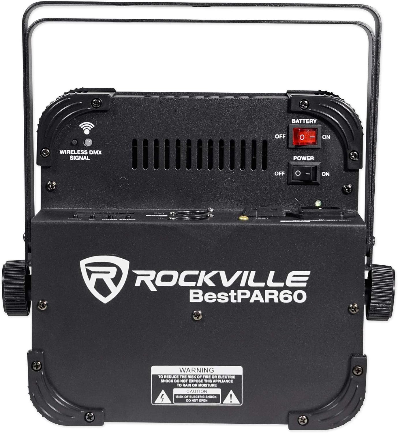 (4) Rockville Best PAR 60 Rechargable Par Can Wash Lights wWireless DMX+RGBWA+UV