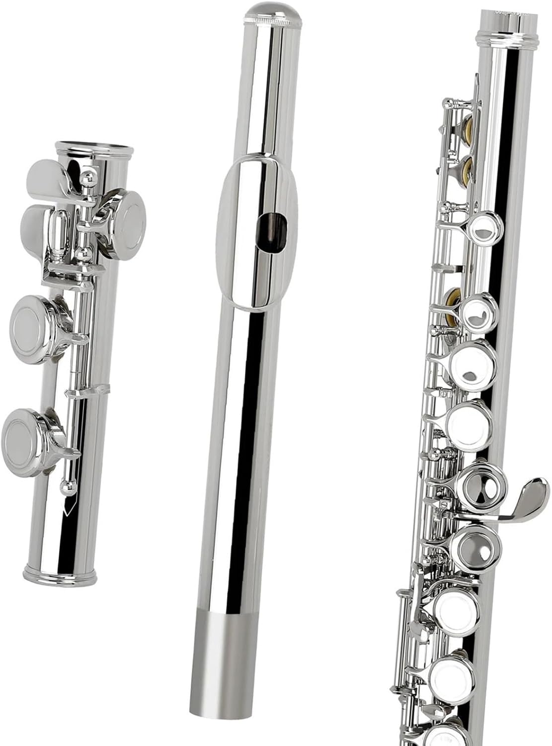 Flute Brass Nickel Plated 16 Hole C Key Woodwind Instrument