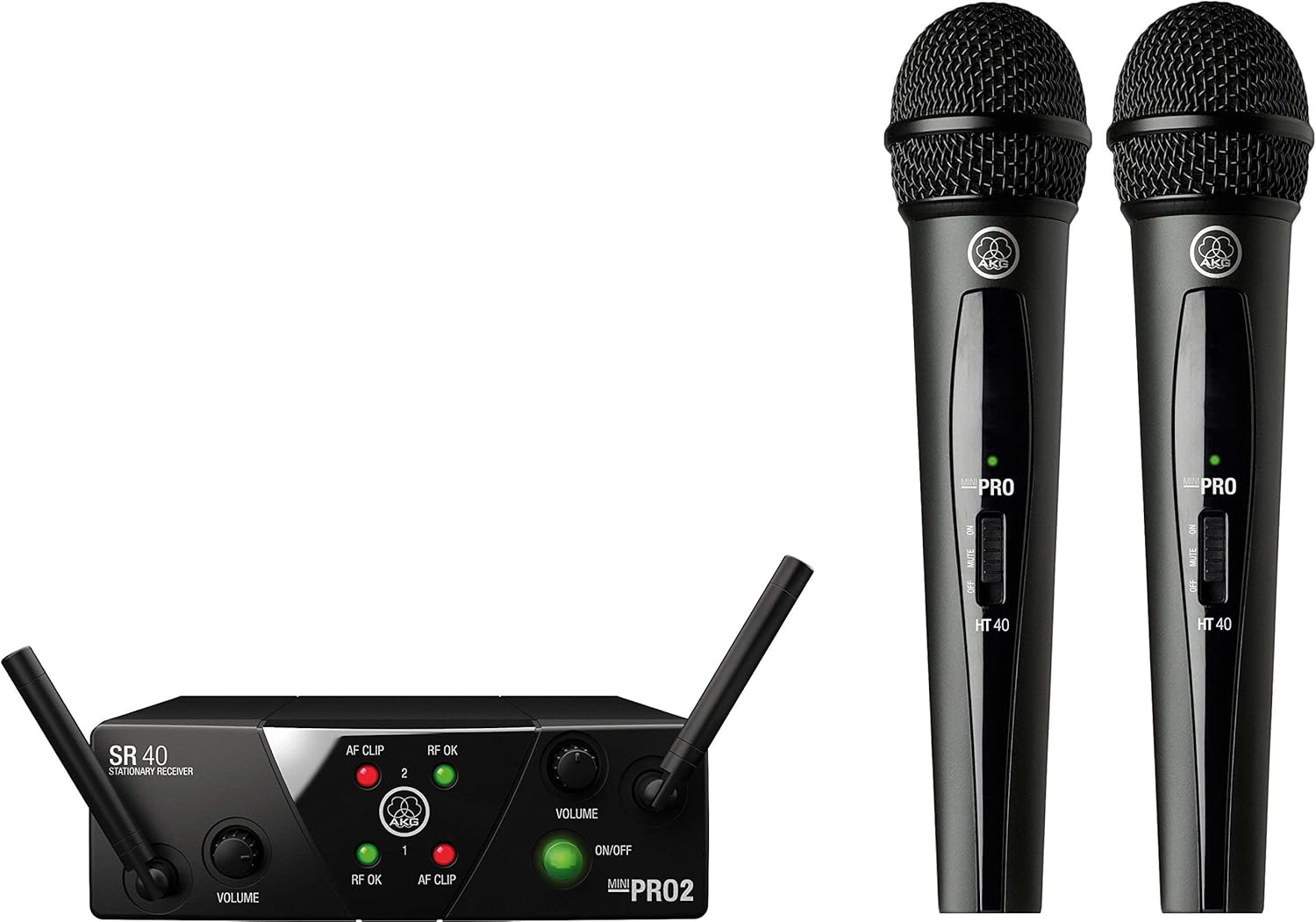 AKG Pro Audio Wireless Microphone System (MINI2VOC-US25A/C) (Renewed)
