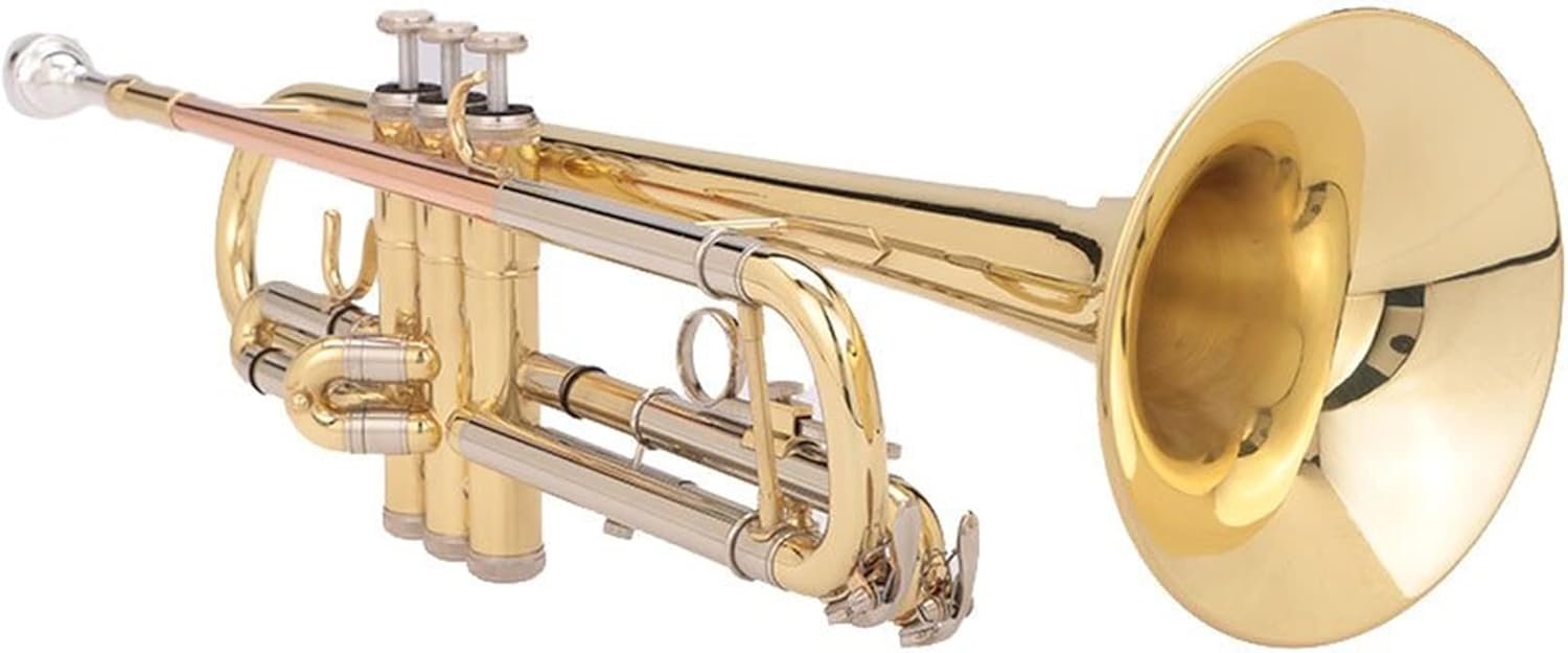 KESHUO Alto B Flat Trumpet Instrument Western Wind Instrument Three-Color Brass Beginner Introductory School Band Performance Trumpets
