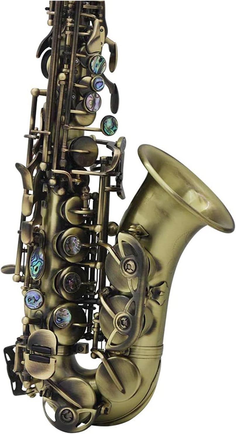 Vintage Style Bb Soprano Saxophone Sax Brass Material with Case Gloves Cleaning Cloth Brush Sax Strap Mouthp Student Saxophone