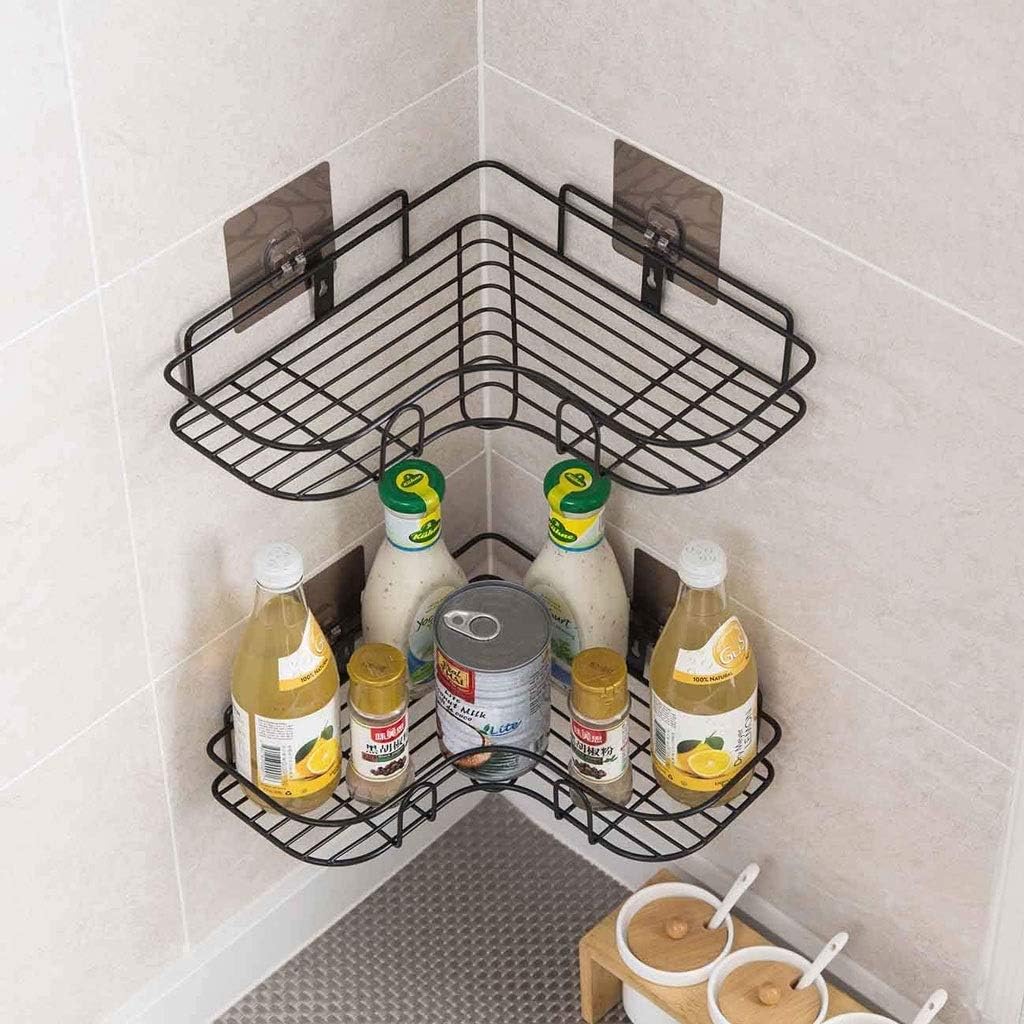 Caddy Storage Basket Bathroom Corner Shelf Stainless Steel Wall Mounted Triangle Rack for Kitchen