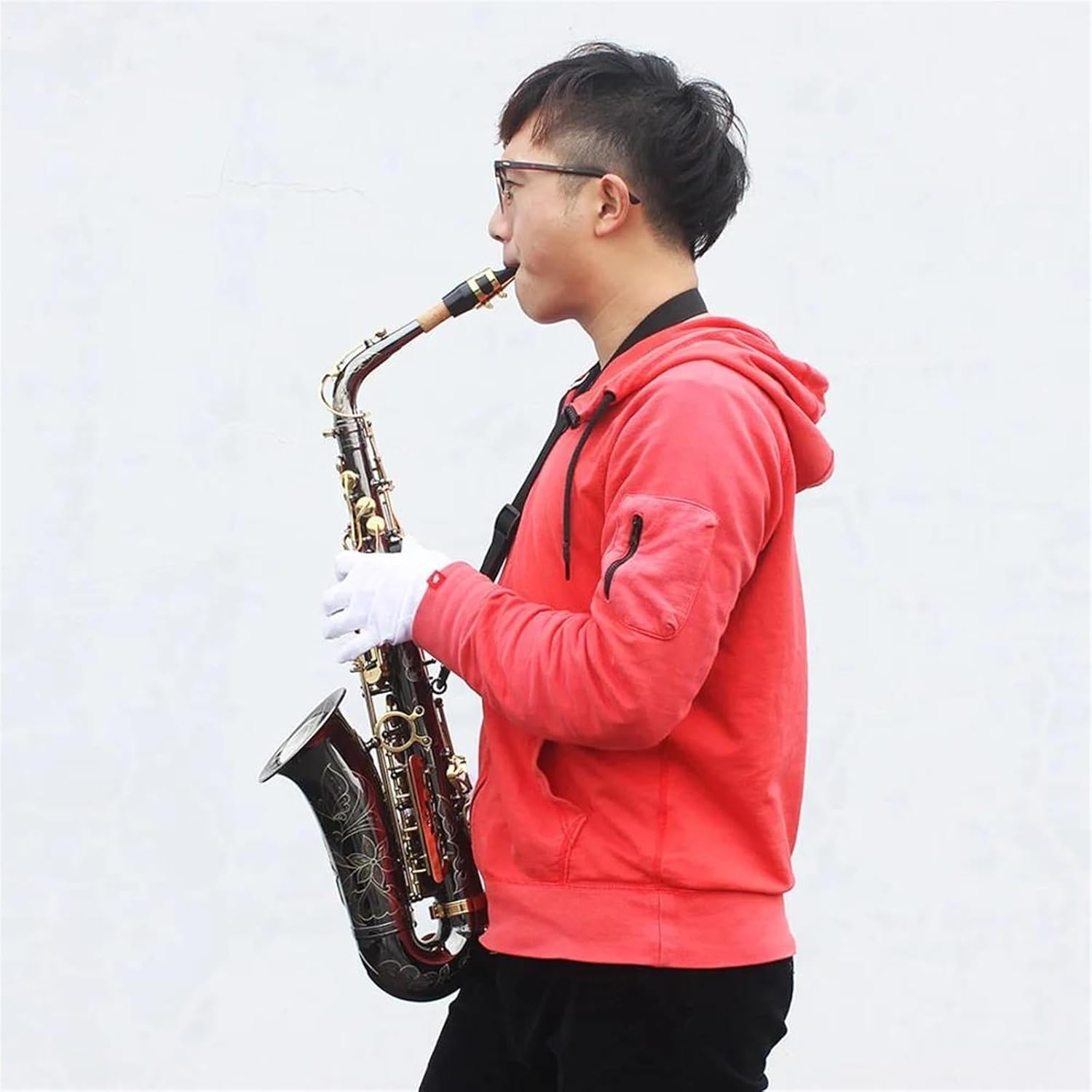 Brass Eb E-Flat Alto Saxophone Sax Engraved Buttons Wind Instrument With Case Glove Sax Accessories