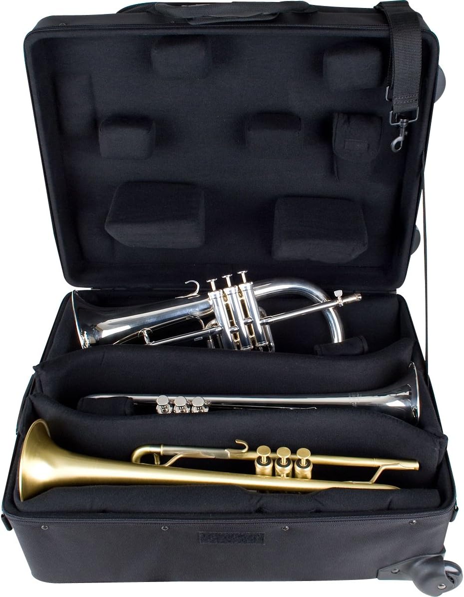 Protec Tec iPac IP301QWL Quadruple Trumpet PRO PAC Case with Wheels, Black