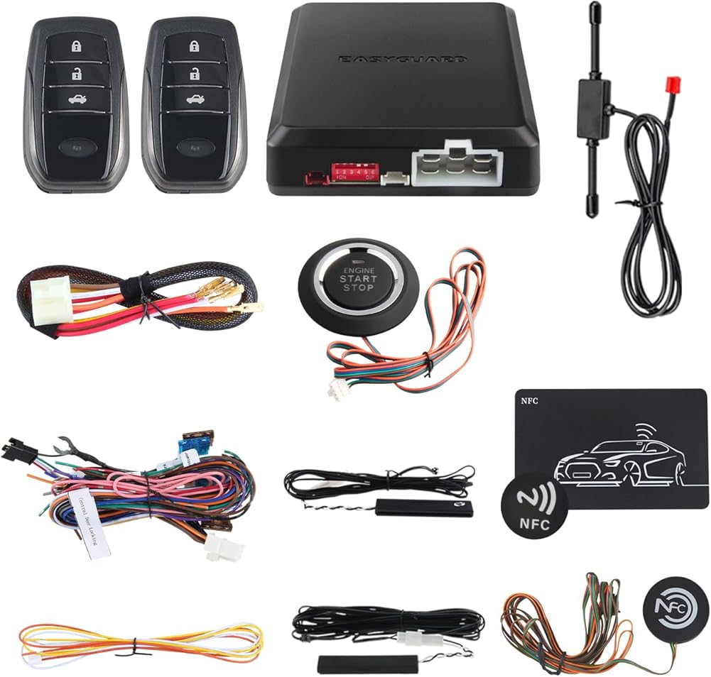 EASYGUARD EC002-T2 PKE car Alarm System keyless Entry auto Start Starter Push Start Button
