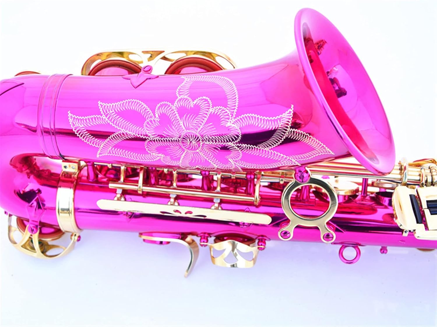 Saxophone Straight E Flat Alto Saxophone Rose Red Gold Key Key Type Woodwind Instrument