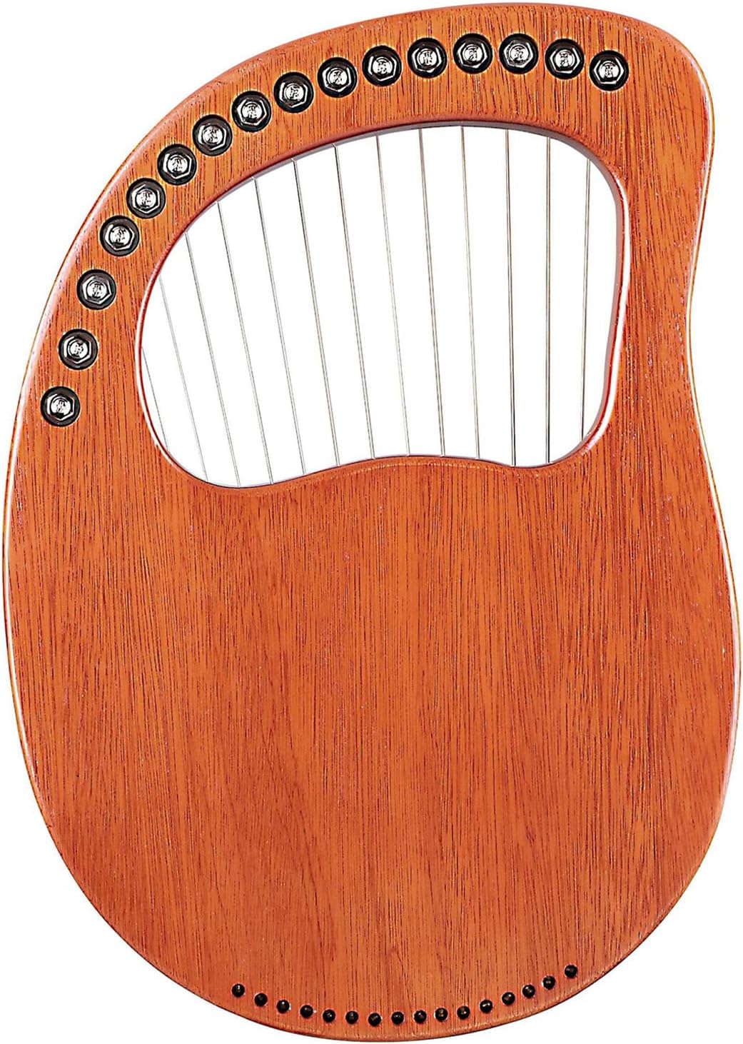 16-String Wooden Lyre Harp Metal Strings Mahogany Solid Wood String Instrument with Carry Bag Tuning Wrench Cleaning Cloth Strings