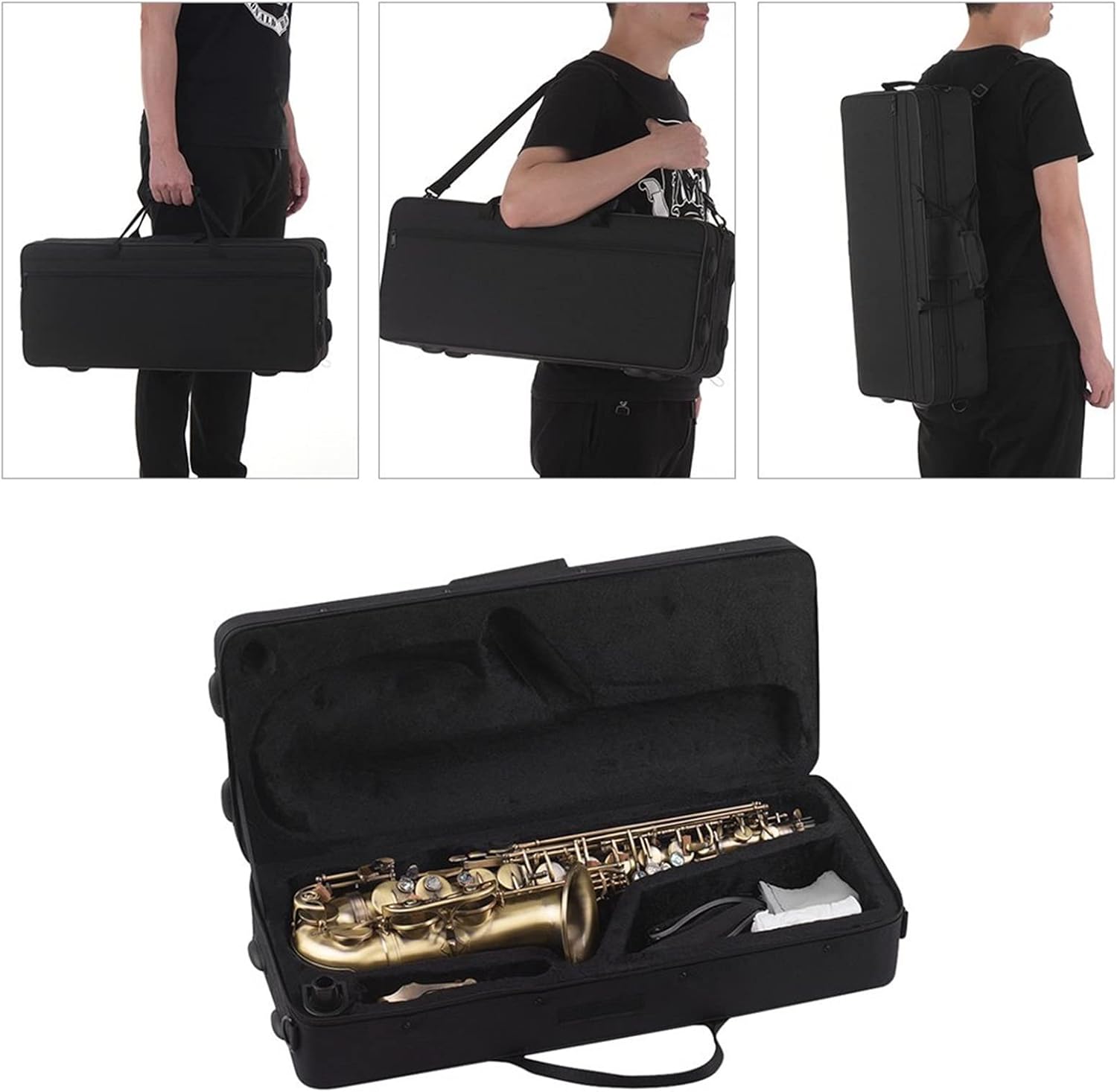 Antique Finish EB E-Flat Alto Saxophone Sax Shell Key Carve Pattern Woodwind Instrument with Case