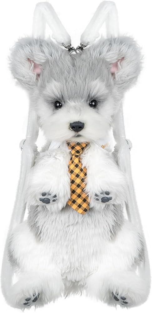 Chongker Dog Shaped Backpack, Handmade Realistic Stuffed Animals Backpack, Cute Dog Plush Bag