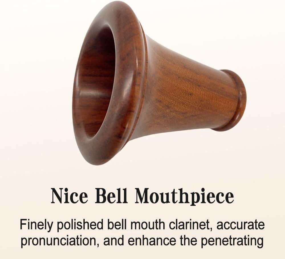 Professional E Flat Clarinet, Nickel Plated Keys Eb Clarinet For Beginner With 2 Barrels, White Gloves, Hard Case, Cleaning Kit