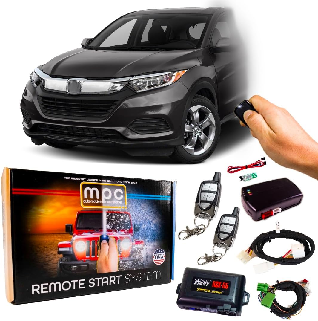 MPC 5-Button Keyless Entry Remote Start Compatible with Honda HR-V 2016-2022 Key-to-Start ONLY - T-Harness - w/FlashLink Updater - Premier USA Tech Support