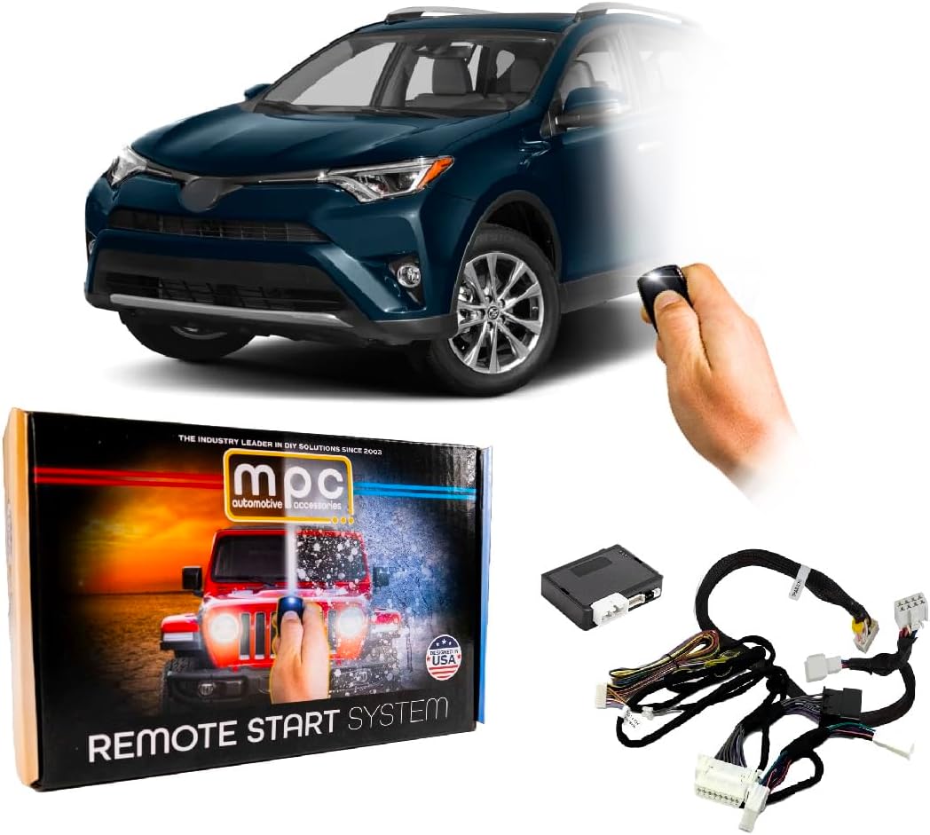 MPC Remote Start Kit Compatible with 2013-2018 Toyota RAV4 || T-Harness Included || Press Fob 3X Lock to Start || Gas || Key to Start (H-Key Only)