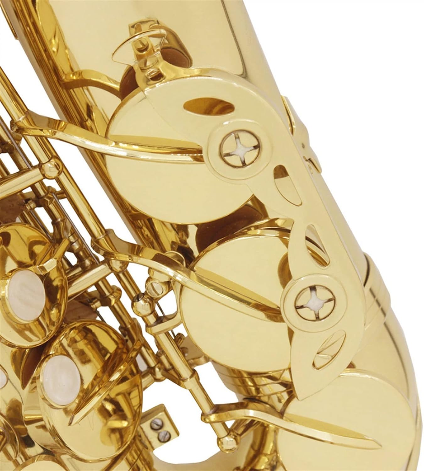 EB Alto Saxophone Brass Gold-Plated E Flat Musical Woodwind Instrument with Case (Color : Gold)