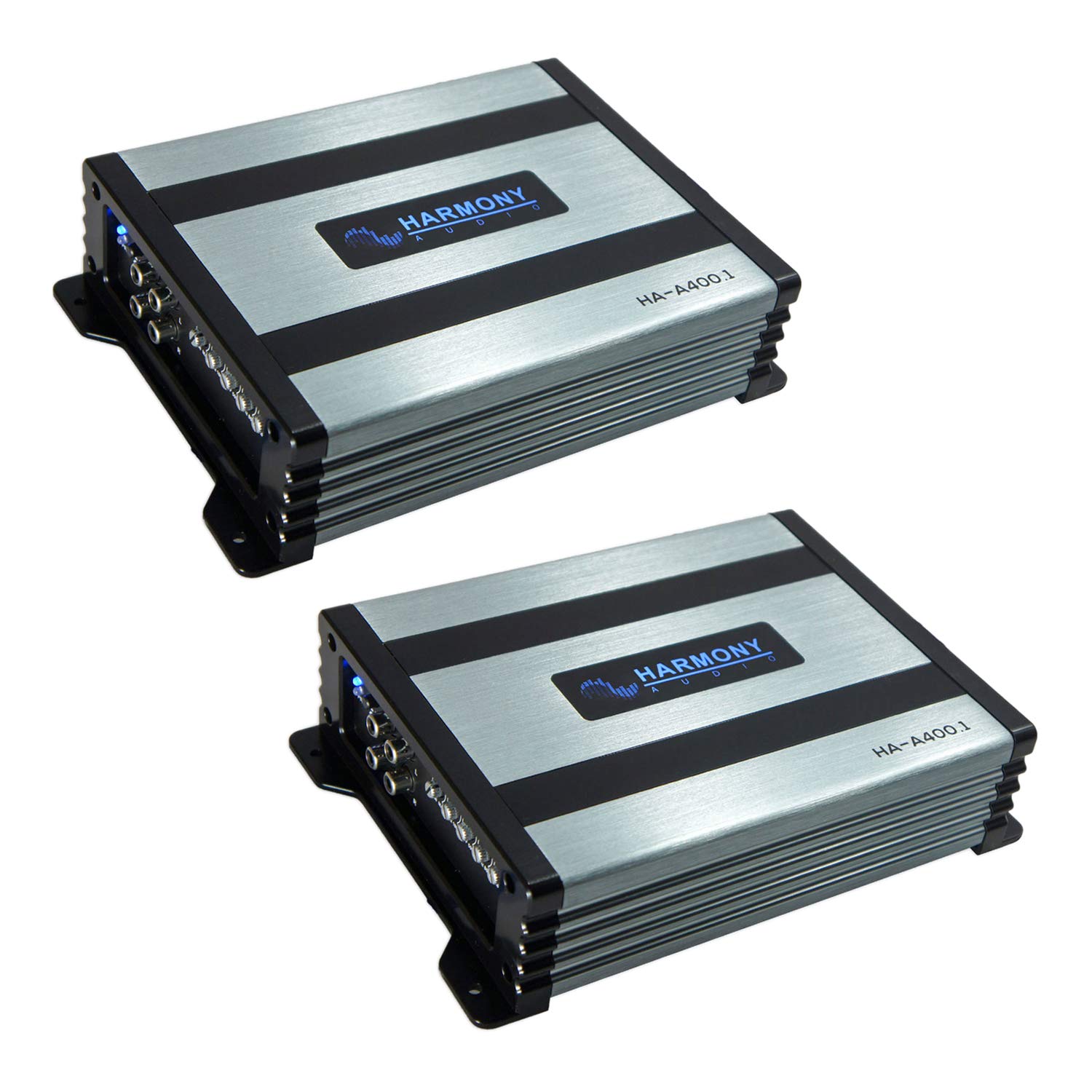 Harmony Audio (2) HA-A400.1 Car Stereo Class D Amp Mono 800 Watt Subwoofer Amplifier - 1 Ohm Stable - Includes Bass Remote